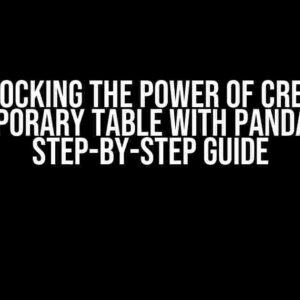 Unlocking the Power of CREATE TEMPORARY TABLE with pandas: A Step-by-Step Guide